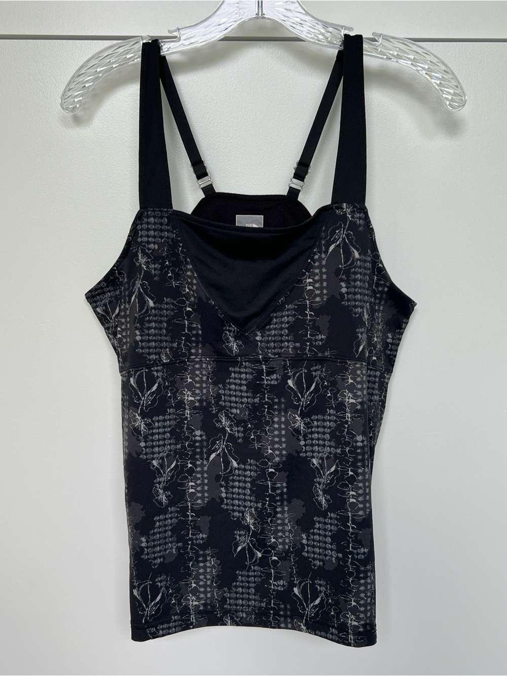 The North Face black Patterned Tank Top with Built-In Support